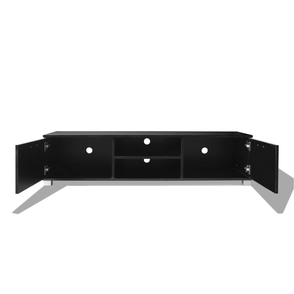 vidaXL Szafka pod TV na wysoki połysk, czarna, 140x40,5x35 cm