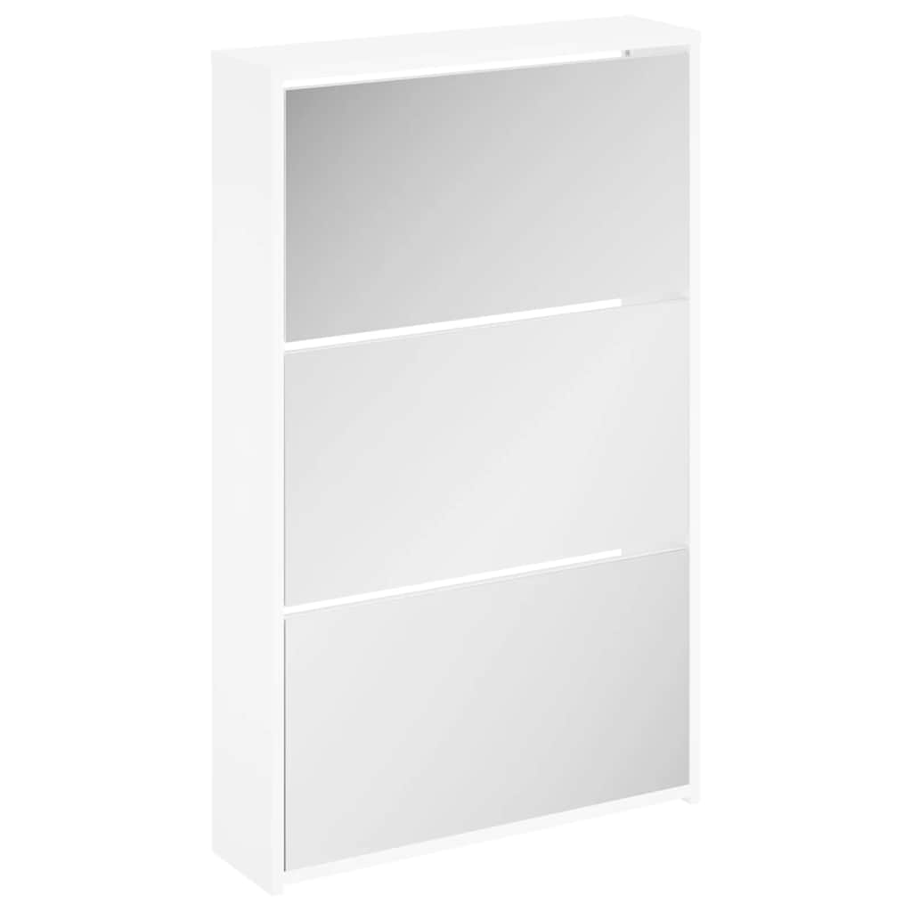 vidaXL Szafka na buty z 3 półkami i lustrem, kolor dębu 63x17x102,5 cm