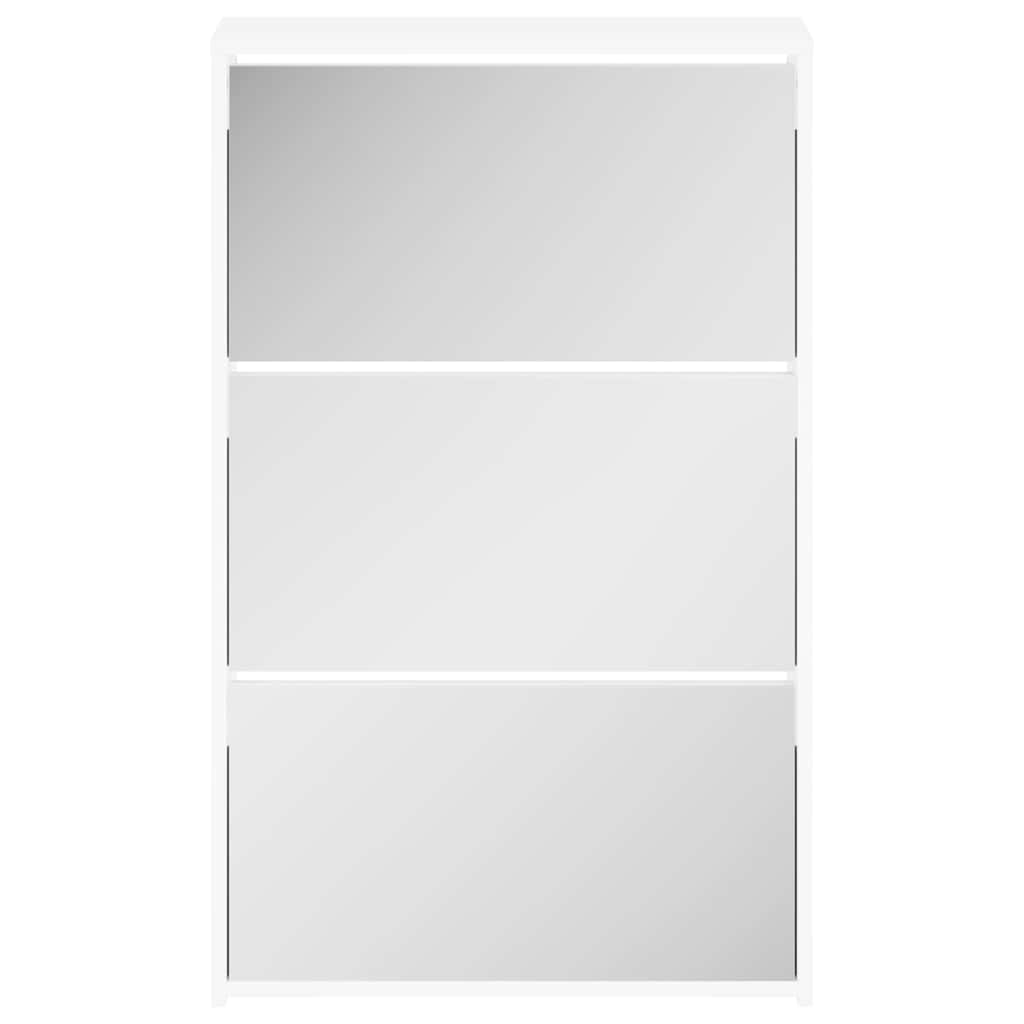 vidaXL Szafka na buty z 3 półkami i lustrem, kolor dębu 63x17x102,5 cm