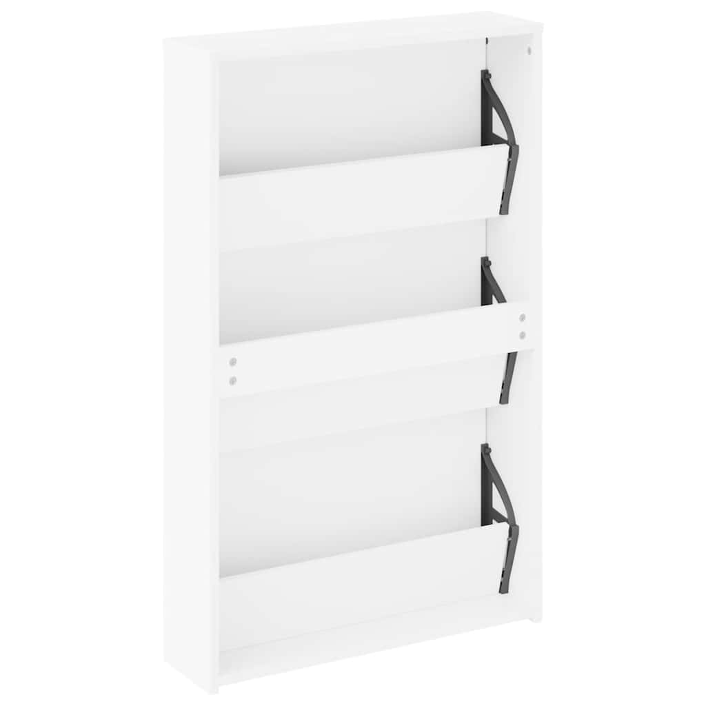 vidaXL Szafka na buty z 3 półkami i lustrem, kolor dębu 63x17x102,5 cm