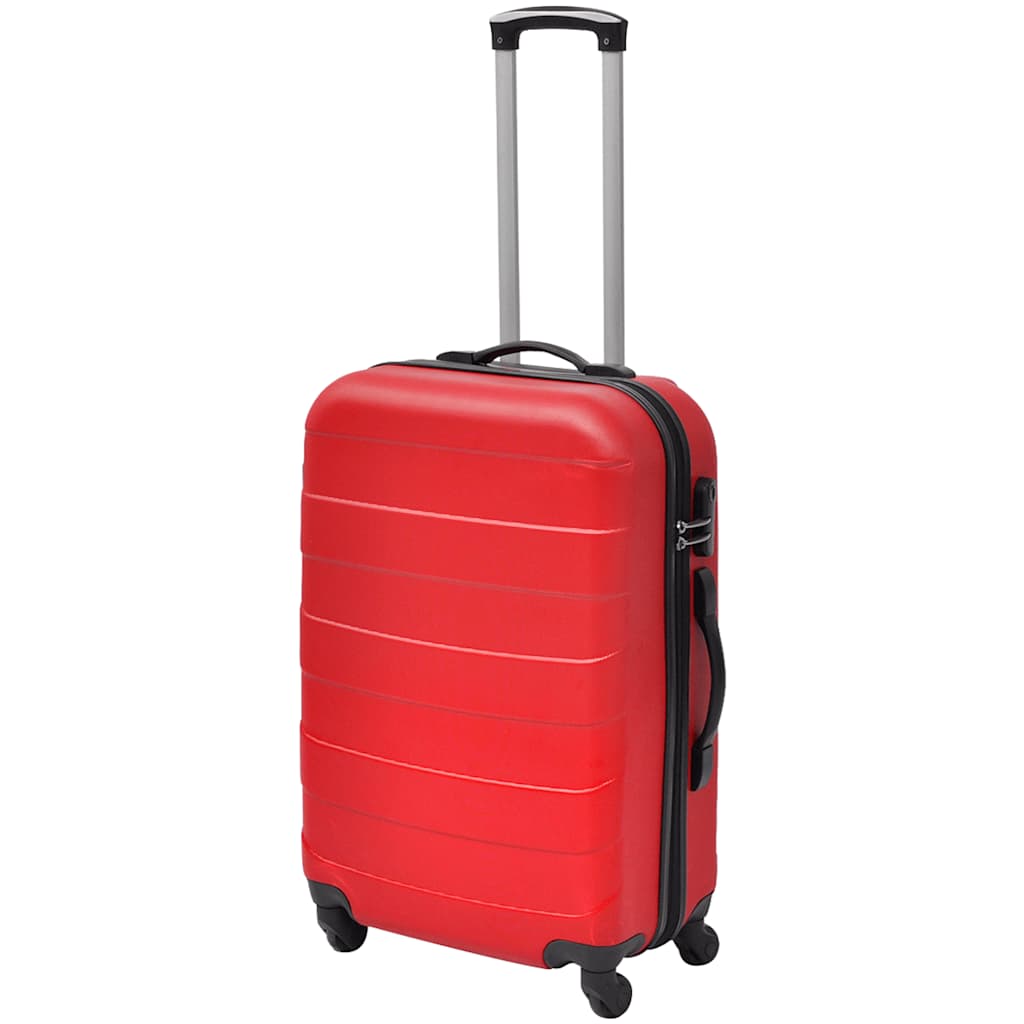 vidaXL Zestaw 3 walizek podróżnych, czerwony, 45,5/55/66 cm