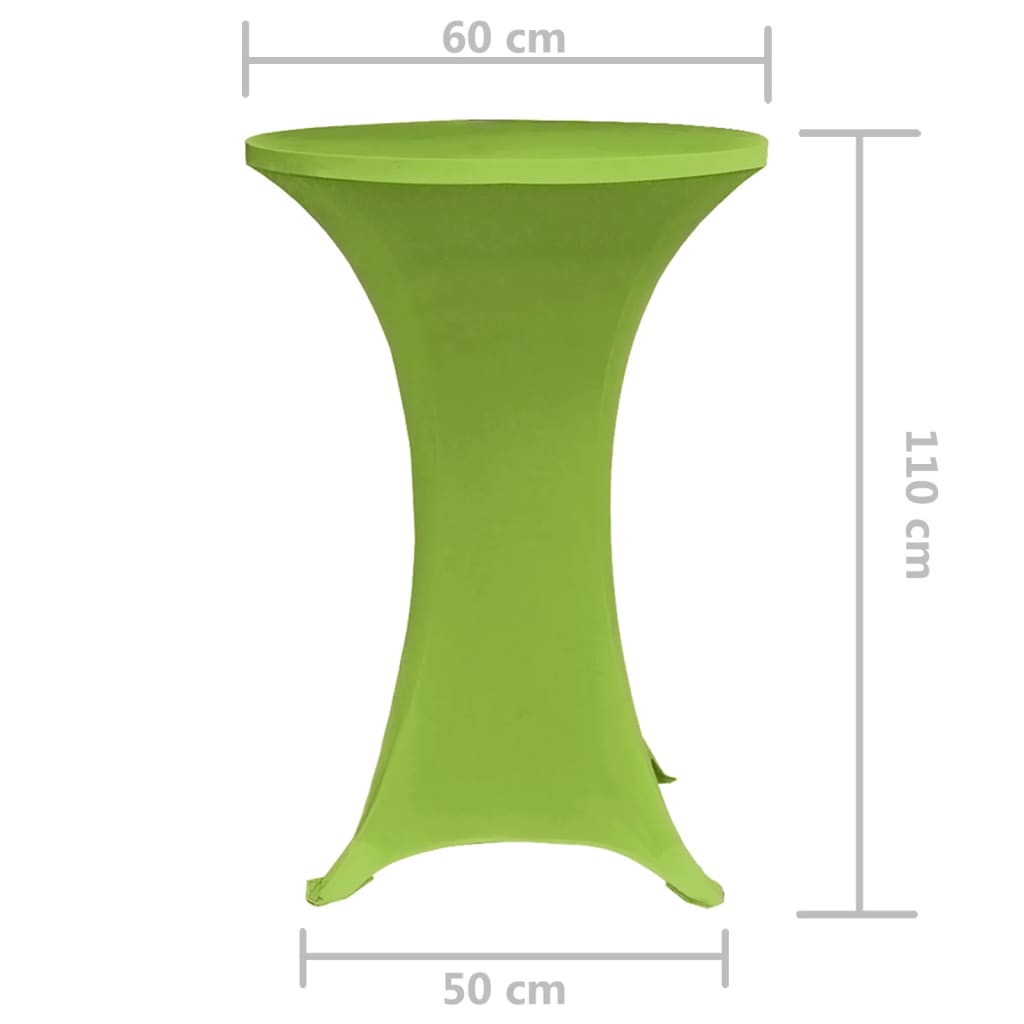 vidaXL Elastyczne nakrycie stołu zielone 2 szt. 60 cm
