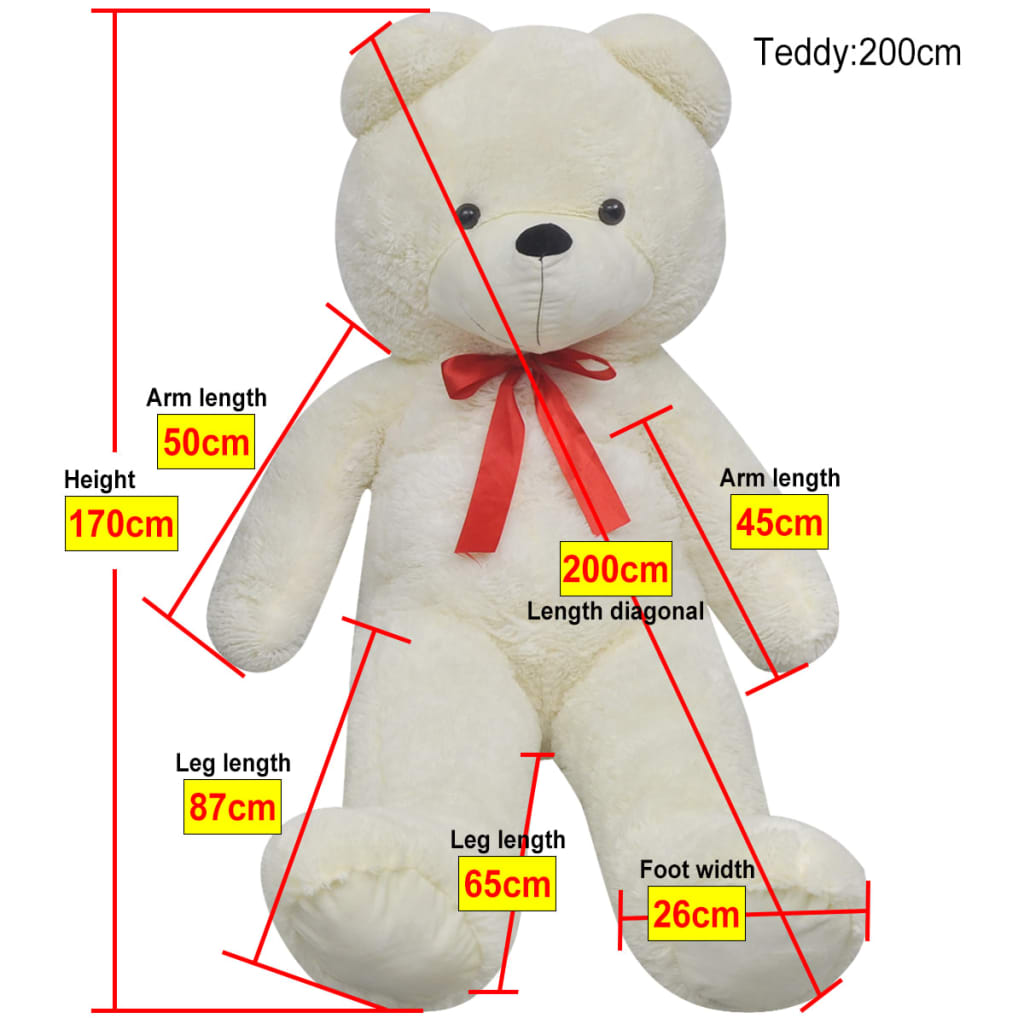 vidaXL Pluszowy miś przytulanka, biały, 170 cm