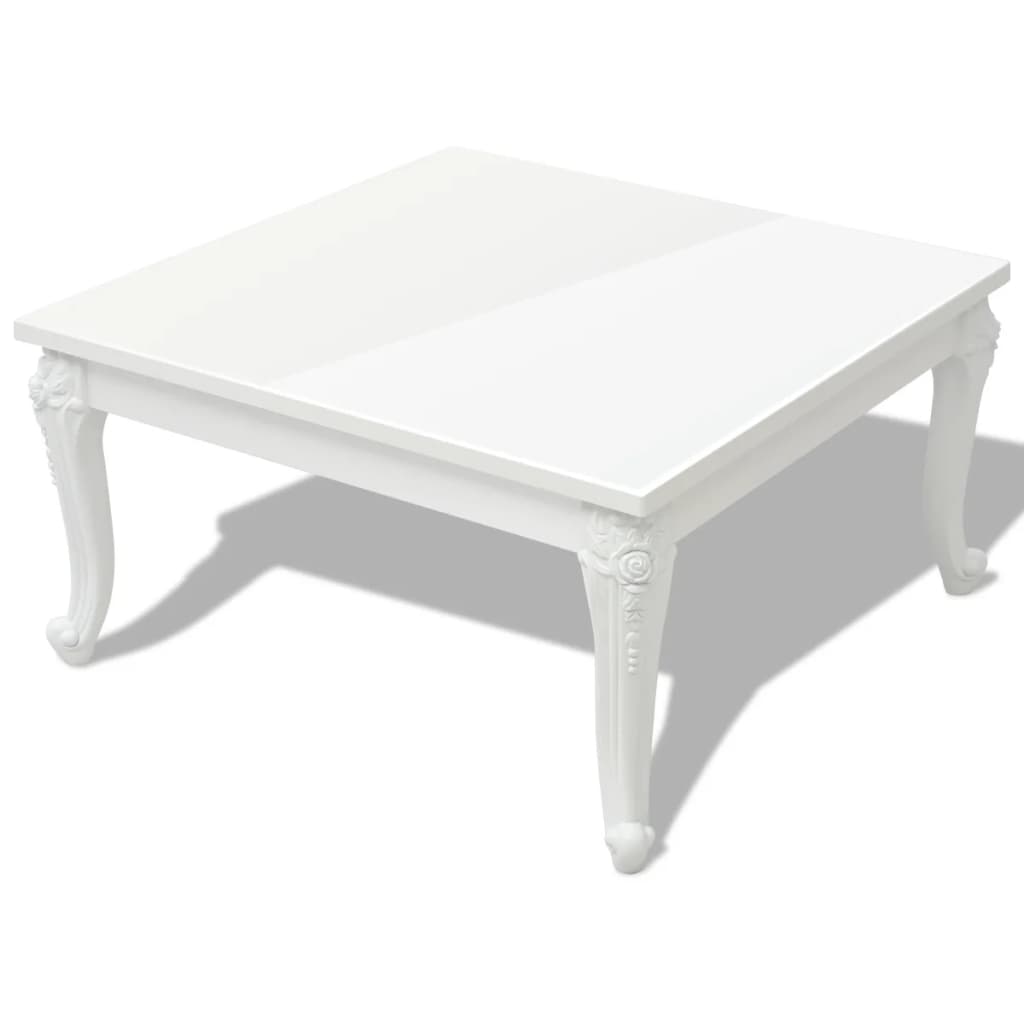 vidaXL Stolik do kawy, biały, wysoki połysk 80x80x42 cm
