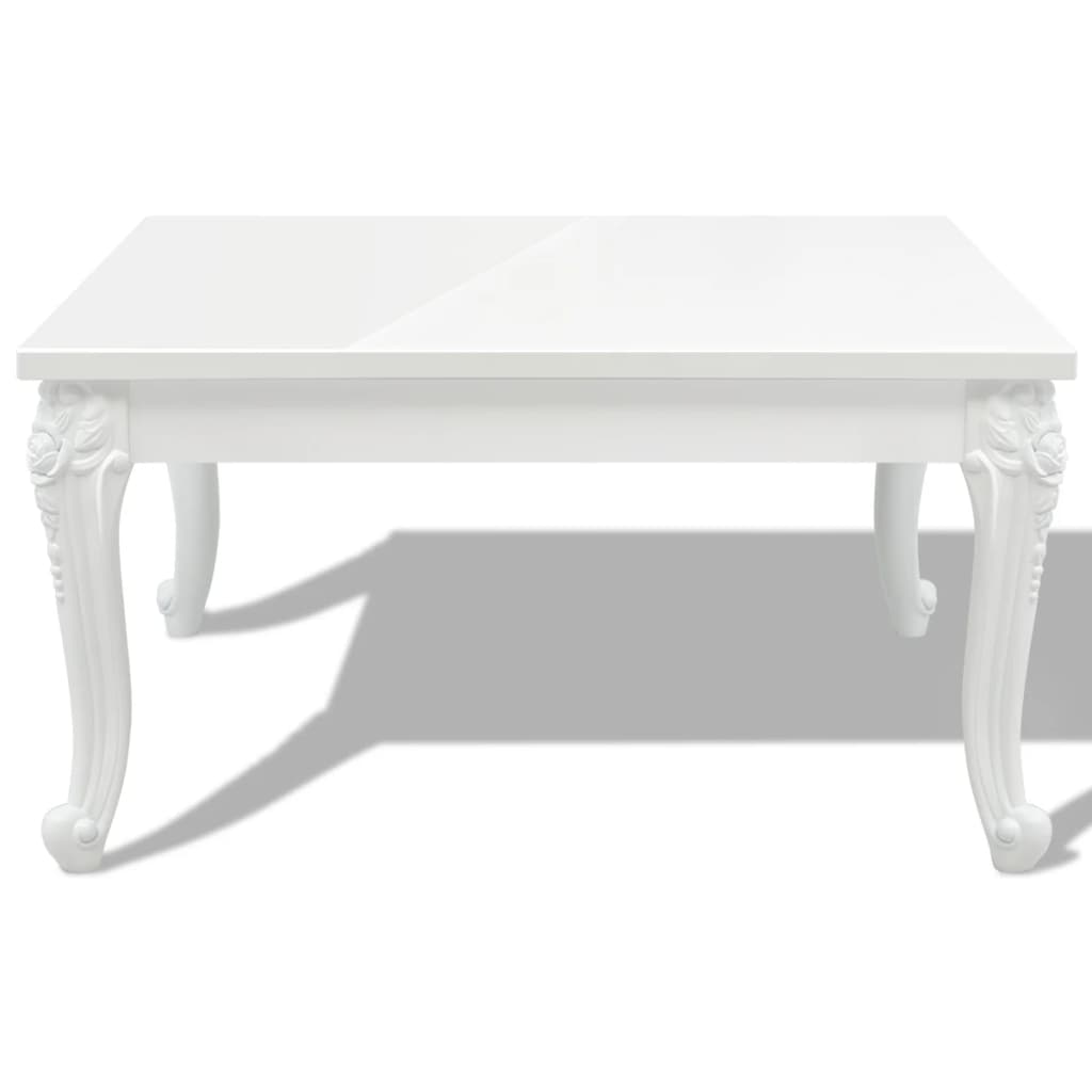 vidaXL Stolik do kawy, biały, wysoki połysk 80x80x42 cm