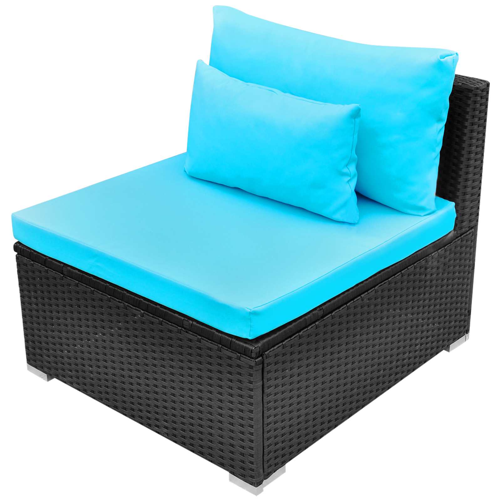 vidaXL Okrągły zestaw sof 11 pcs niebieski polirattan