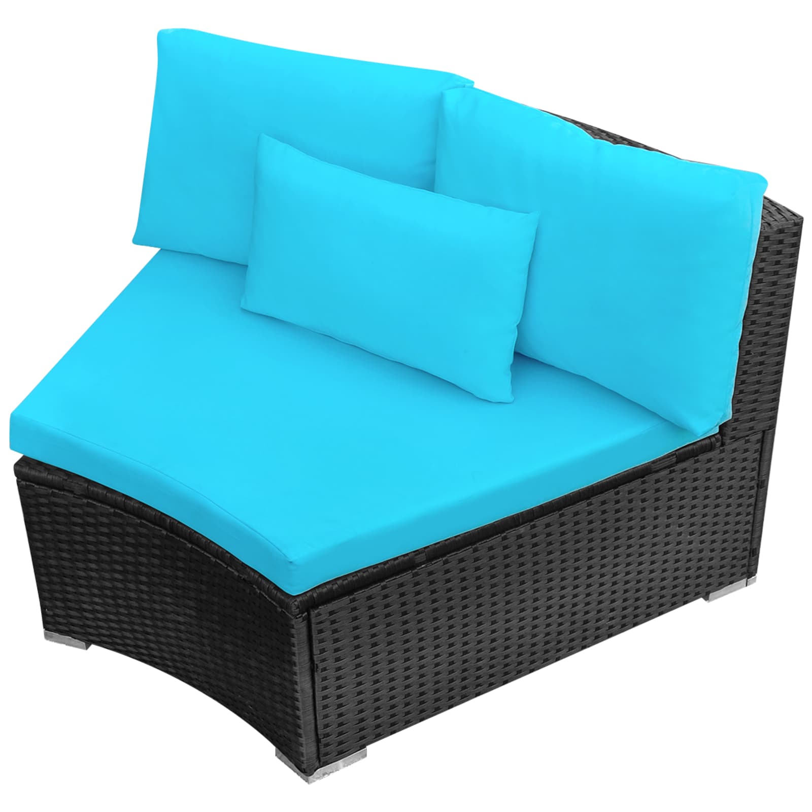 vidaXL Okrągły zestaw sof 11 pcs niebieski polirattan