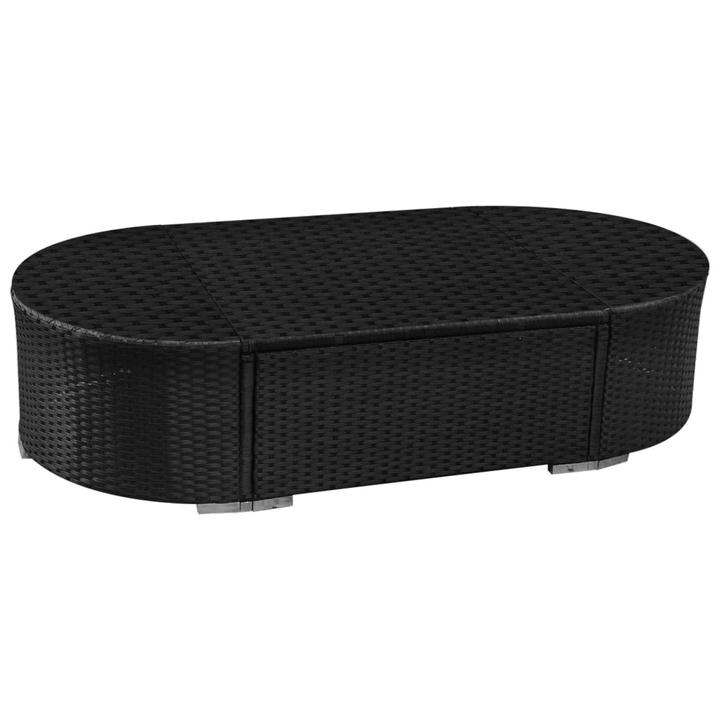 vidaXL Okrągły zestaw sof 11 pcs niebieski polirattan