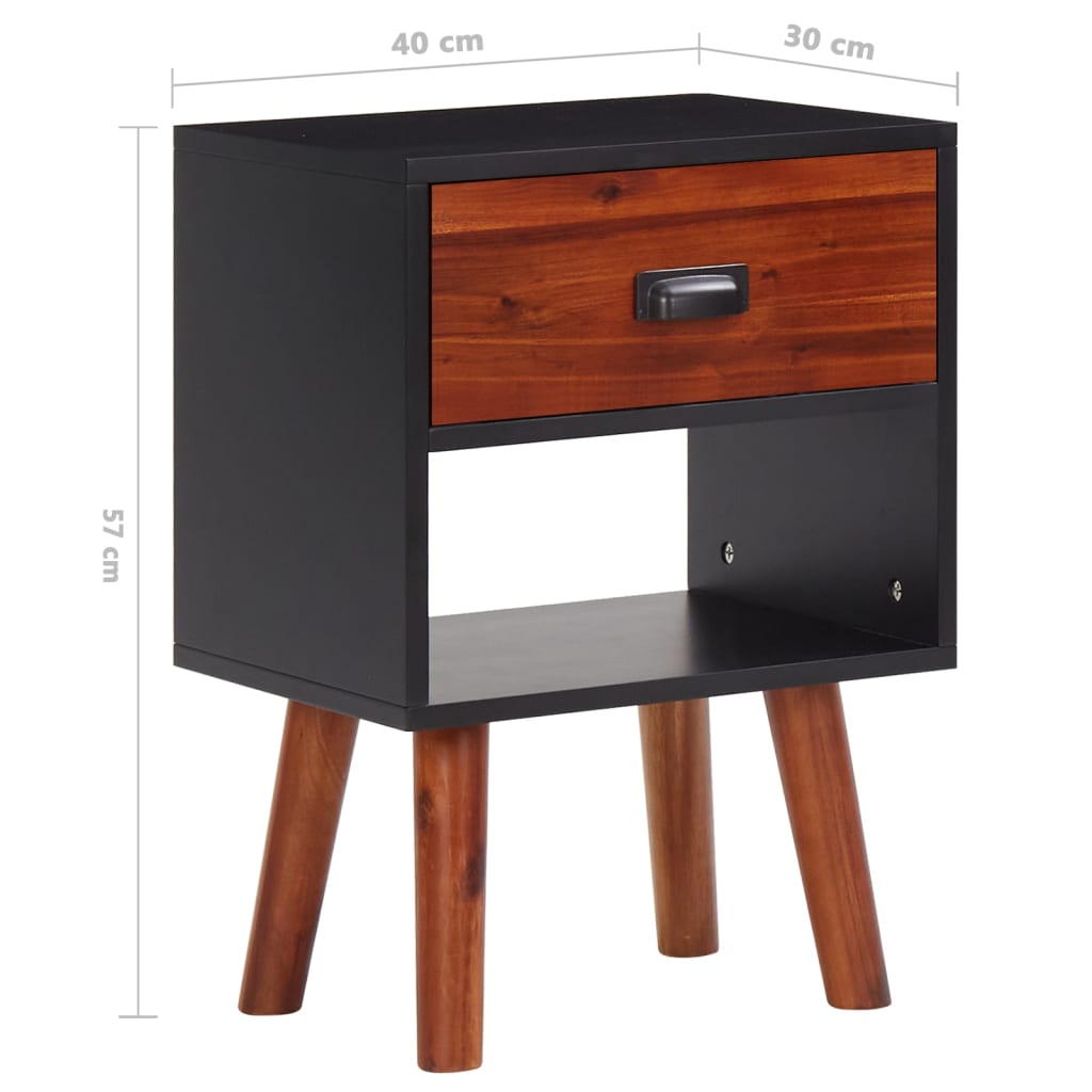 vidaXL Szafka nocna z litego drewna akacjowego, 40x30x57 cm