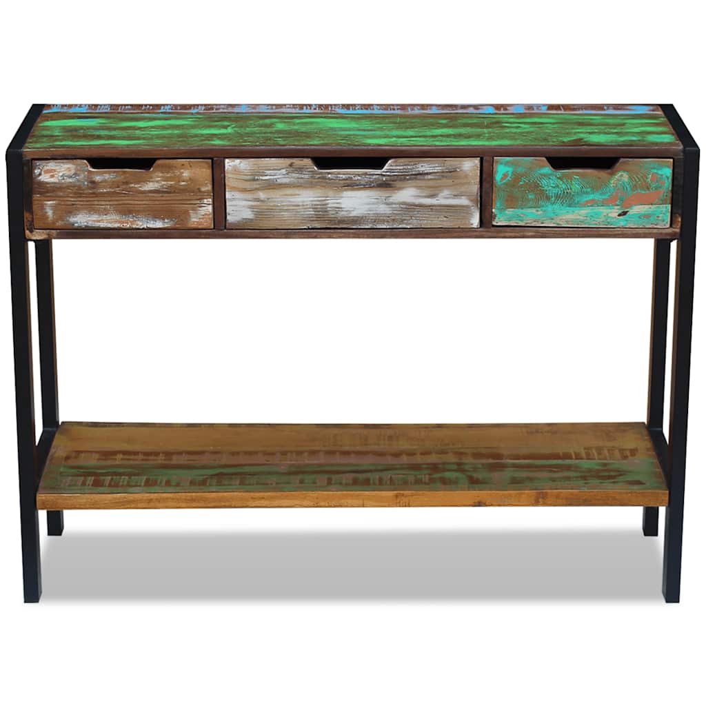vidaXL Konsola z 3 szufladami, lite drewno odzyskane