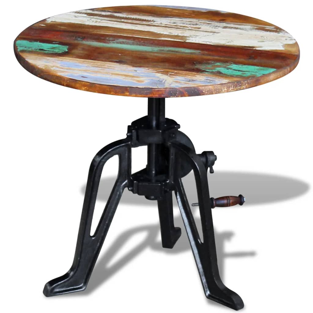 vidaXL Stolik boczny, drewno odzyskane i żelazo, 60x(42-63) cm