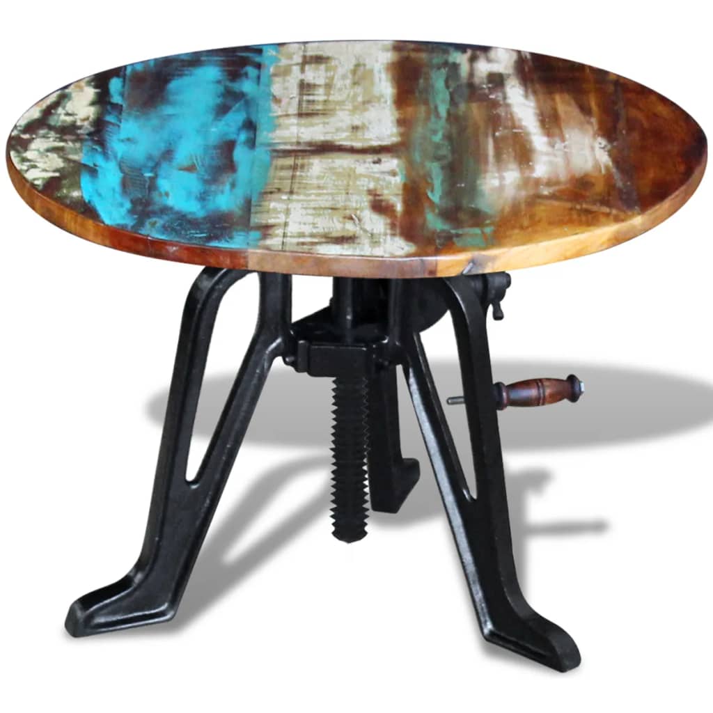 vidaXL Stolik boczny, drewno odzyskane i żelazo, 60x(42-63) cm