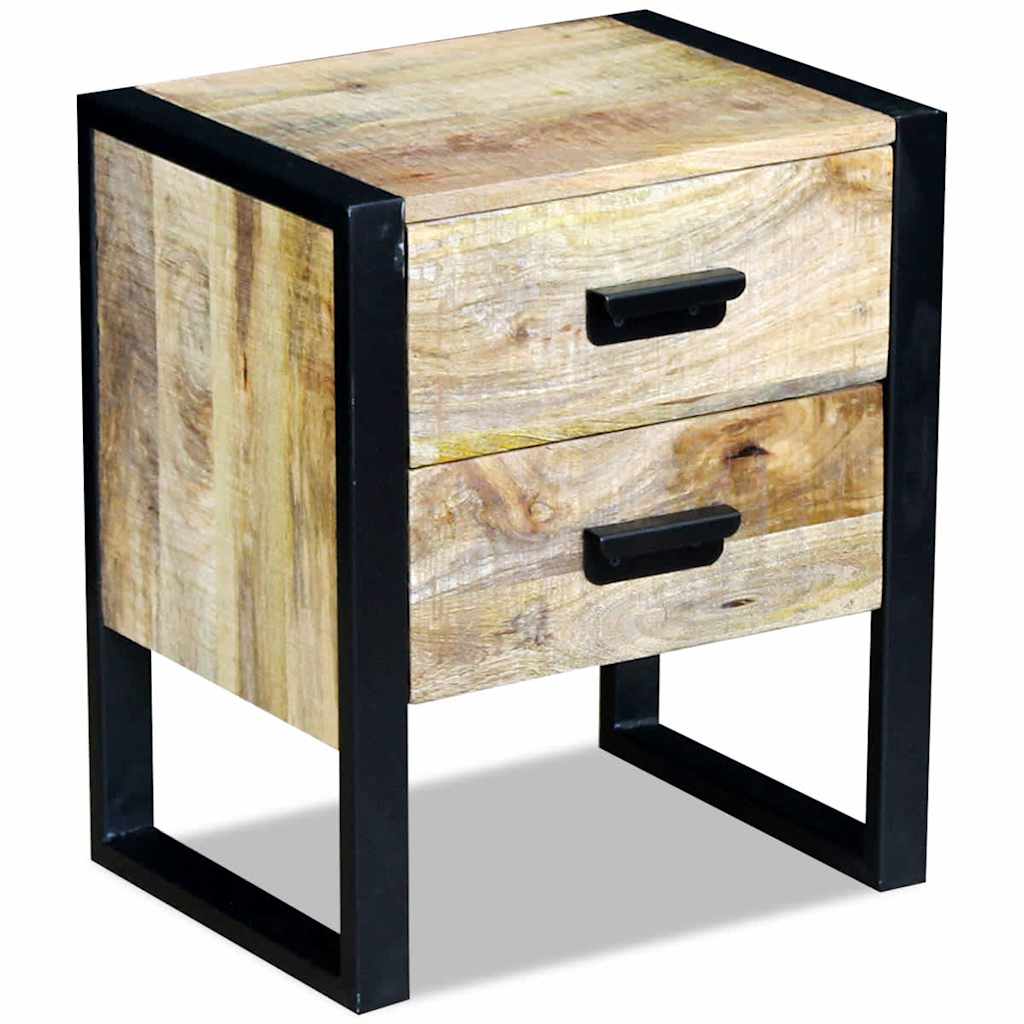 vidaXL Stolik boczny z 2 szufladami, drewno mango, 43x33x51 cm