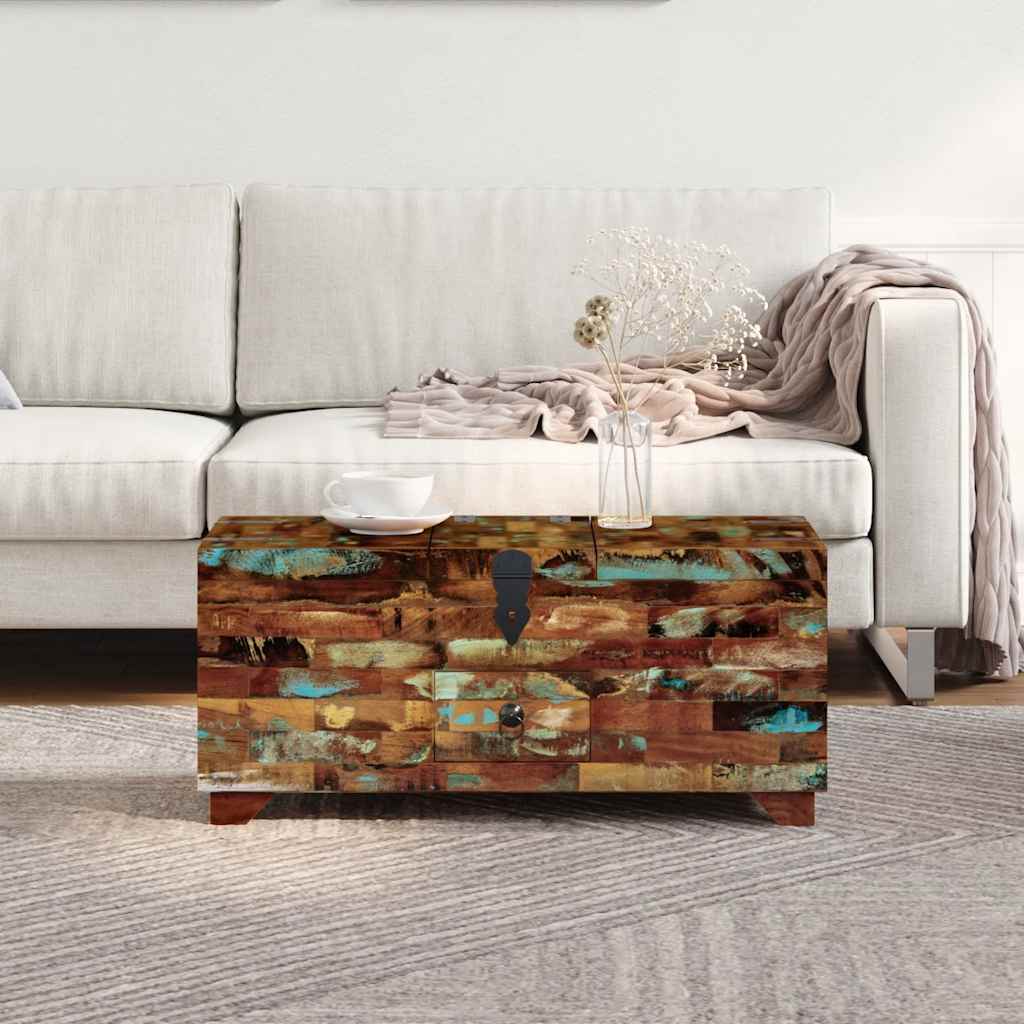 vidaXL Stolik kawowy-skrzynia z drewna odzyskanego 80x40x35 cm