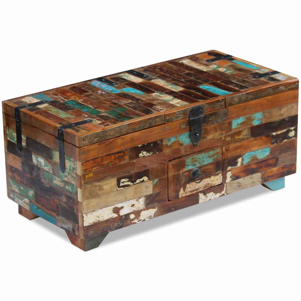 vidaXL Stolik kawowy-skrzynia z drewna odzyskanego 80x40x35 cm