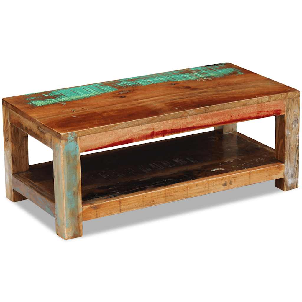 vidaXL Stolik kawowy, lite drewno odzyskane, 90x45x35 cm