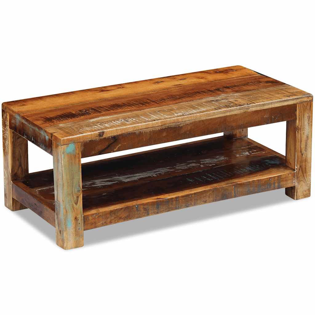 vidaXL Stolik kawowy, lite drewno odzyskane, 90x45x35 cm
