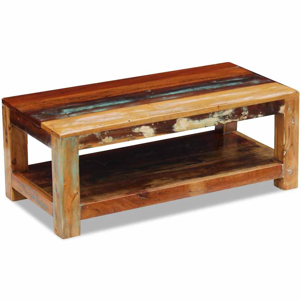 vidaXL Stolik kawowy, lite drewno odzyskane, 90x45x35 cm