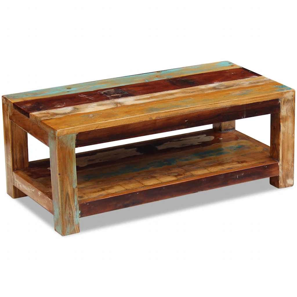 vidaXL Stolik kawowy, lite drewno odzyskane, 90x45x35 cm
