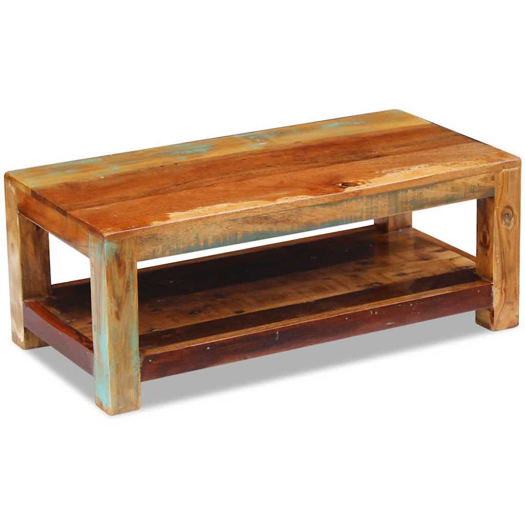 vidaXL Stolik kawowy, lite drewno odzyskane, 90x45x35 cm