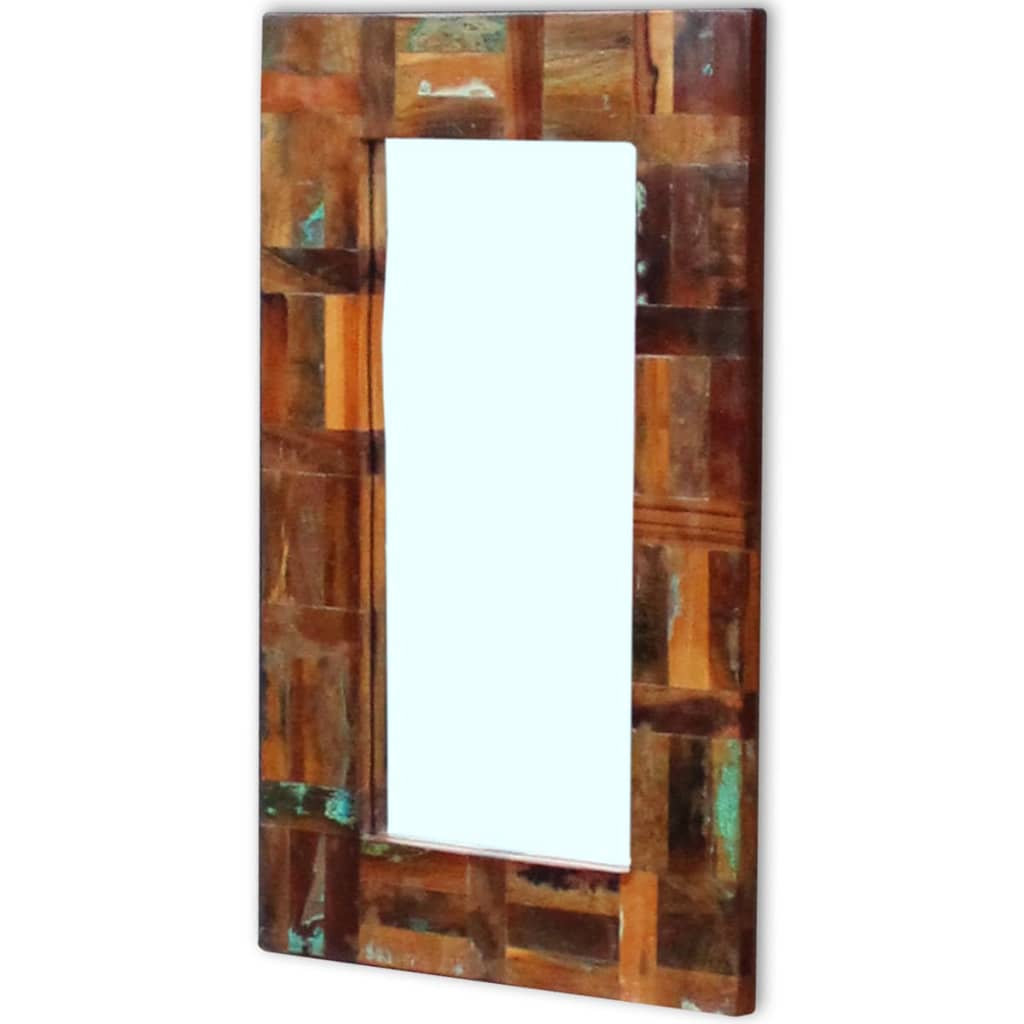 vidaXL Lustro z ramą z drewna odzyskanego, 80x50 cm