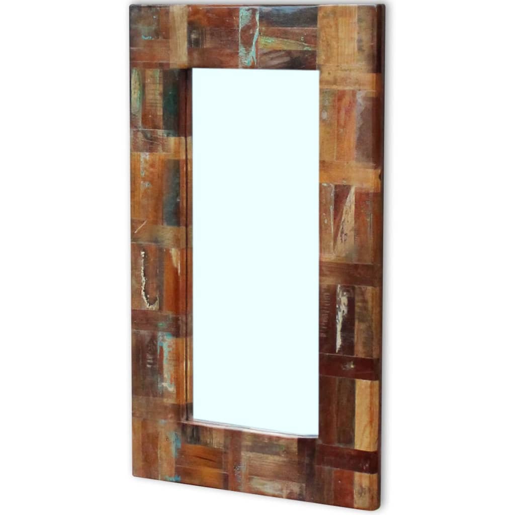 vidaXL Lustro z ramą z drewna odzyskanego, 80x50 cm