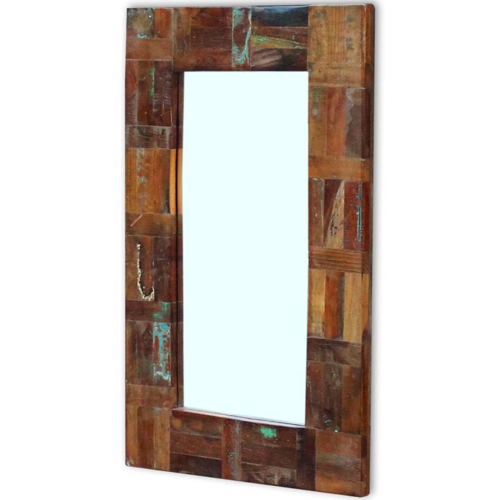 vidaXL Lustro z ramą z drewna odzyskanego, 80x50 cm