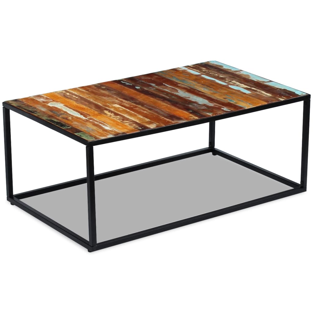 vidaXL Stolik kawowy, lite drewno z odzysku, 100 x 60 x 40 cm