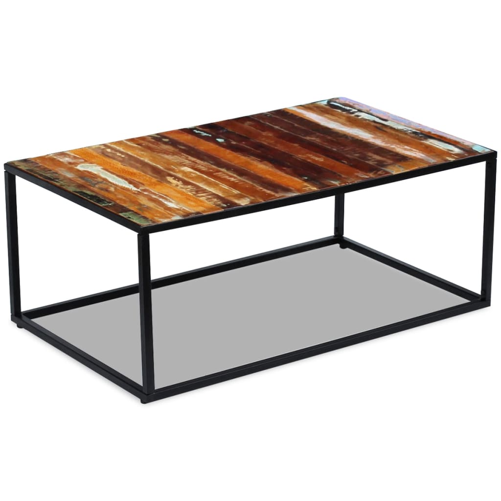 vidaXL Stolik kawowy, lite drewno z odzysku, 100 x 60 x 40 cm