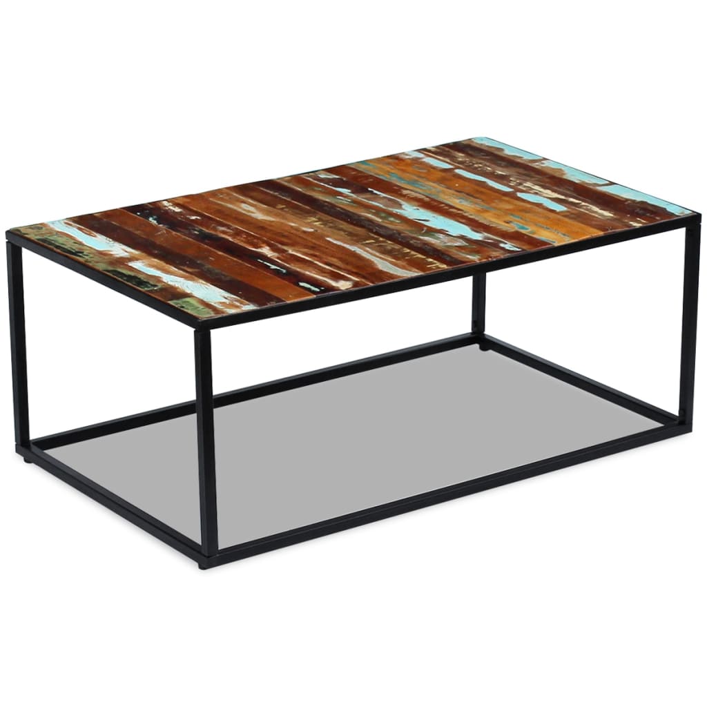 vidaXL Stolik kawowy, lite drewno z odzysku, 100 x 60 x 40 cm