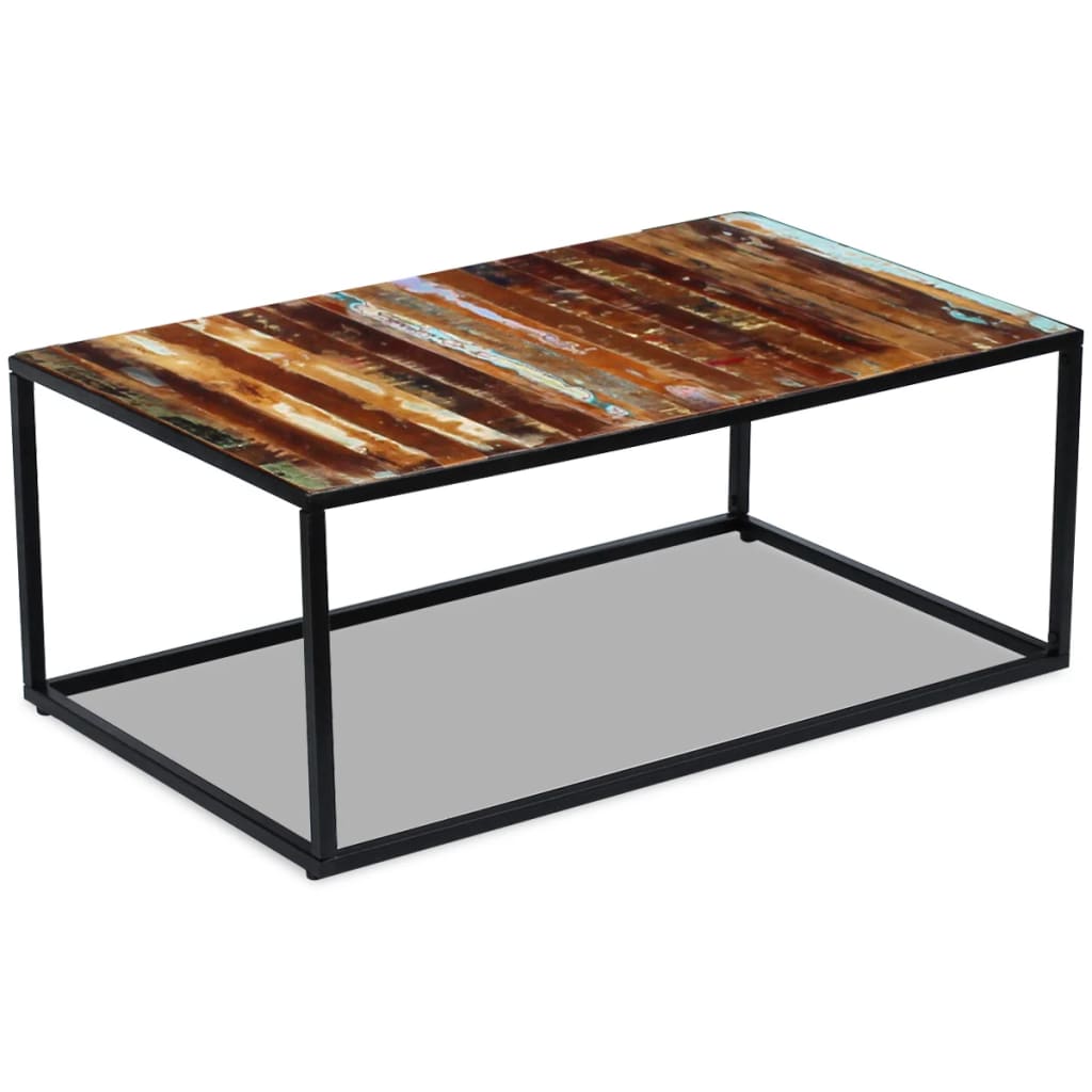 vidaXL Stolik kawowy, lite drewno z odzysku, 100 x 60 x 40 cm