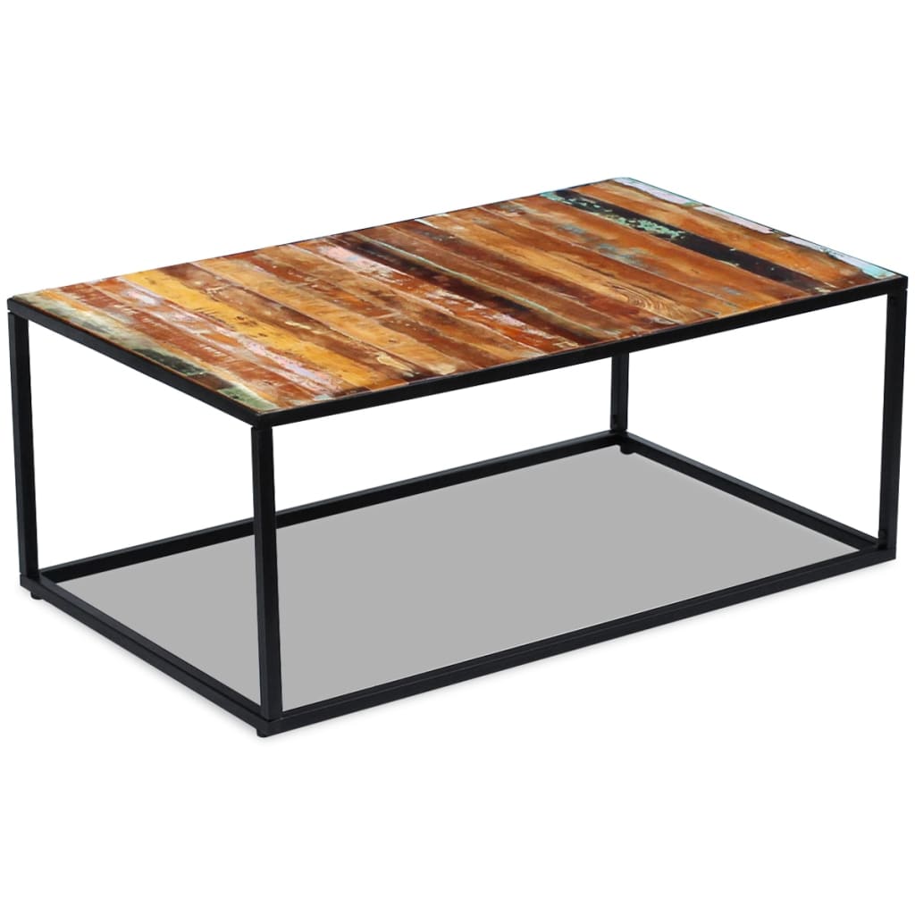 vidaXL Stolik kawowy, lite drewno z odzysku, 100 x 60 x 40 cm