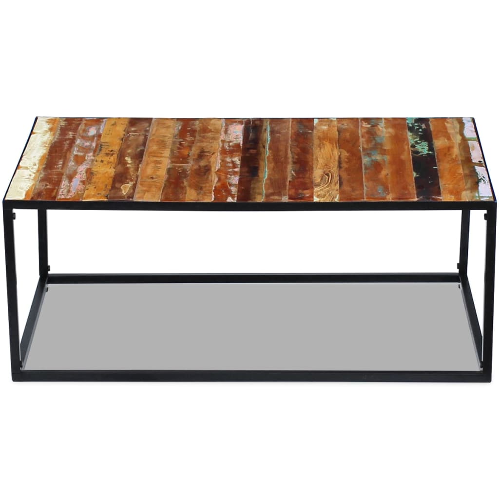 vidaXL Stolik kawowy, lite drewno z odzysku, 100 x 60 x 40 cm