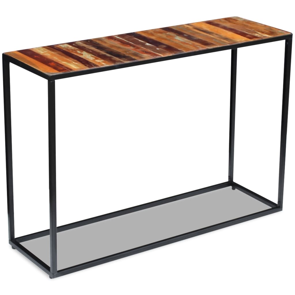 vidaXL Stolik-konsola, lite drewno odzyskane, 110x35x76 cm