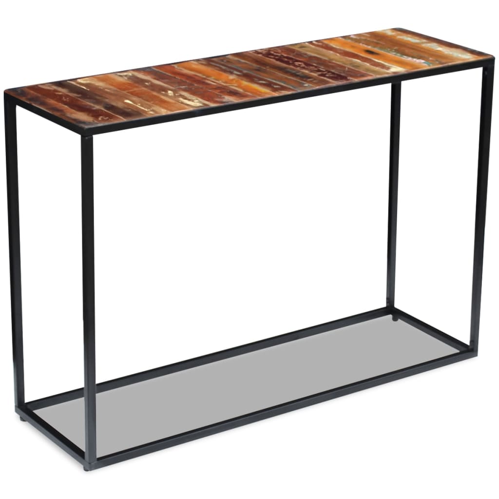 vidaXL Stolik-konsola, lite drewno odzyskane, 110x35x76 cm