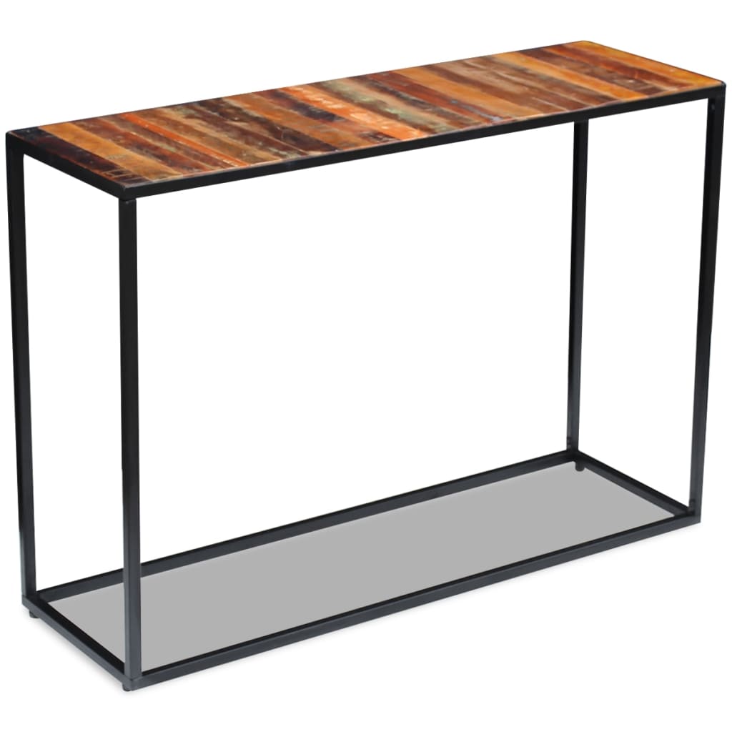 vidaXL Stolik-konsola, lite drewno odzyskane, 110x35x76 cm