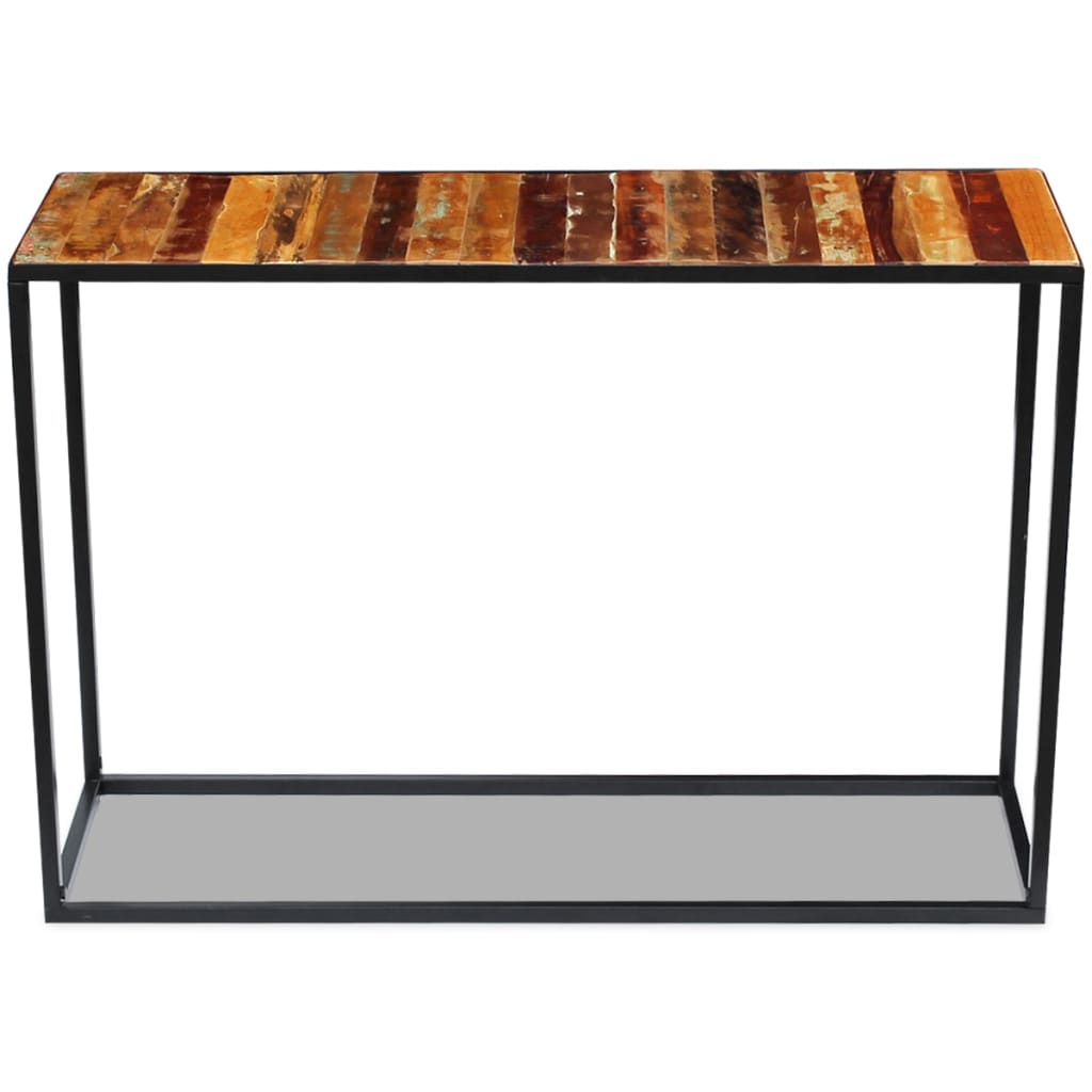 vidaXL Stolik-konsola, lite drewno odzyskane, 110x35x76 cm