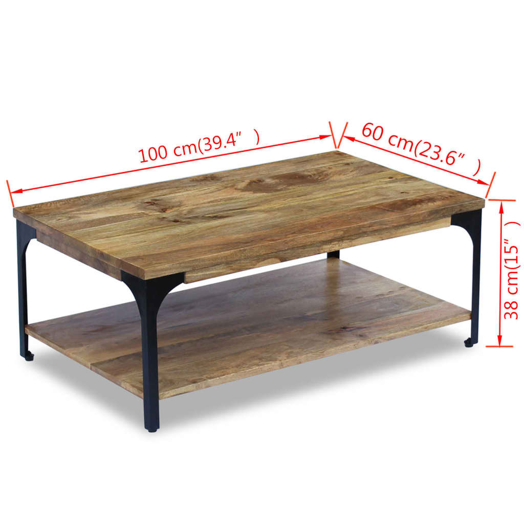 vidaXL Stolik kawowy z drewna mango 100x60x38 cm