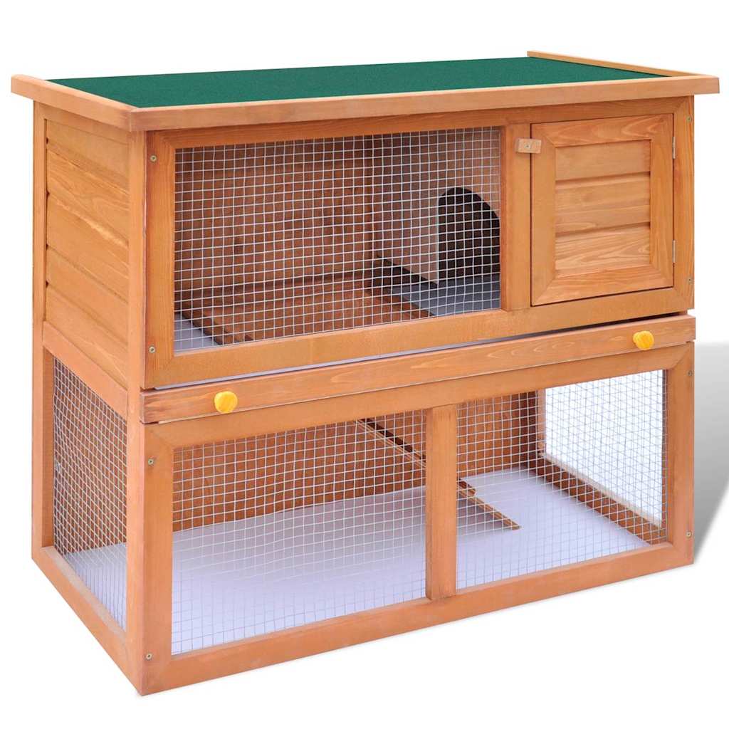 Klatka dla królika vidaXL Outdoor Hutch Small Pet Cage 1 Door Wood