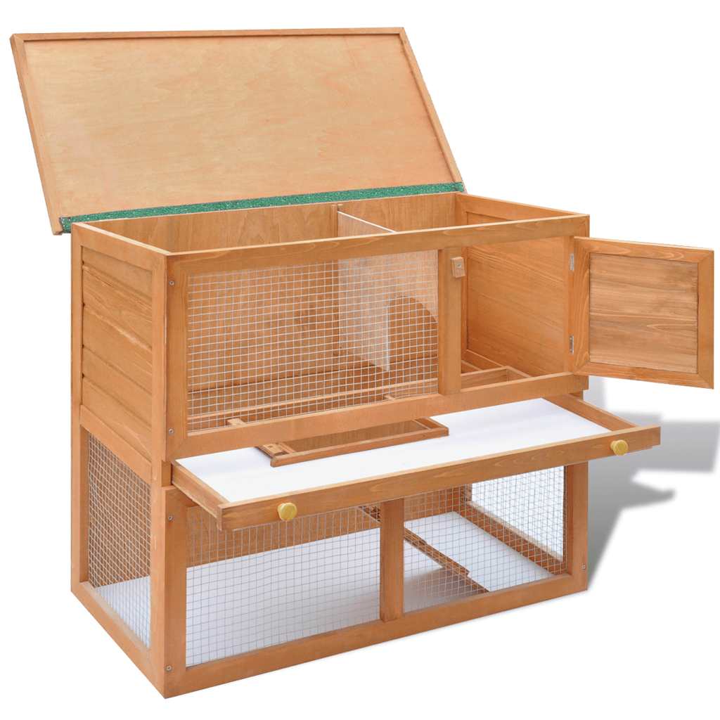 Klatka dla królika vidaXL Outdoor Hutch Small Pet Cage 1 Door Wood