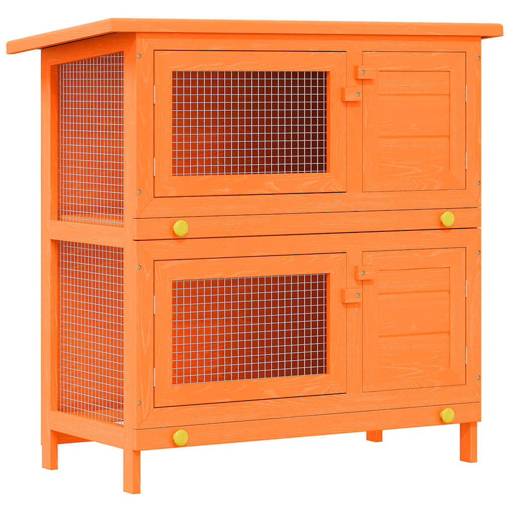 Klatka dla królików vidaXL Outdoor Hutch Small Pet Cage 4 Door Wood