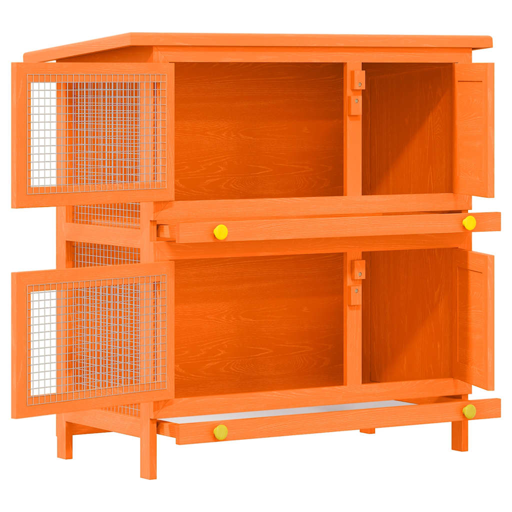Klatka dla królików vidaXL Outdoor Hutch Small Pet Cage 4 Door Wood