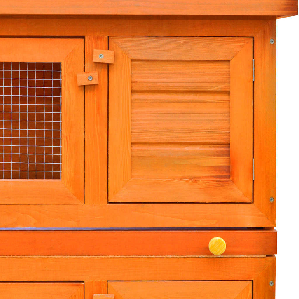 Klatka dla królików vidaXL Outdoor Hutch Small Pet Cage 4 Door Wood