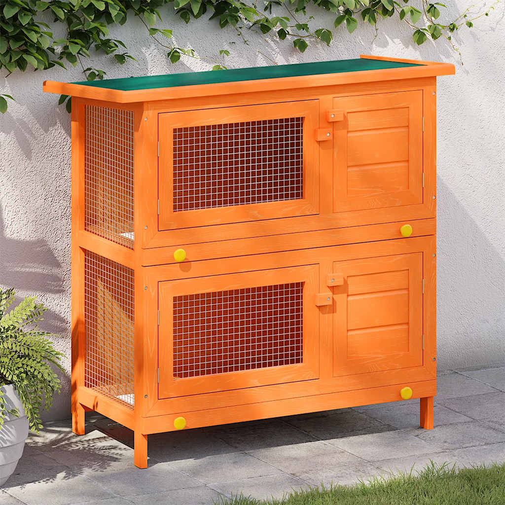 Klatka dla królików vidaXL Outdoor Hutch Small Pet Cage 4 Door Wood