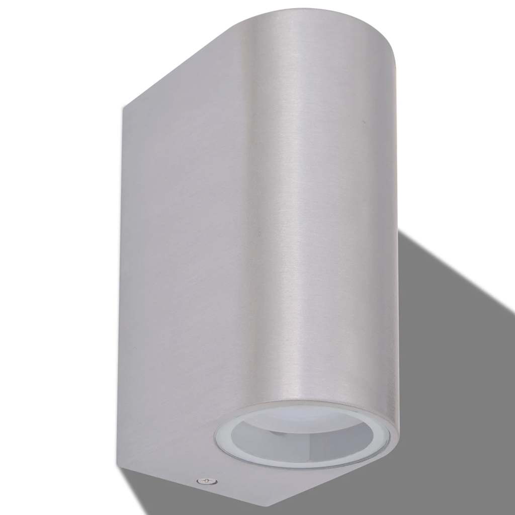 vidaXL Lampy ścienne zewnętrzne, 2 szt., zaokrąglone, góra/dół