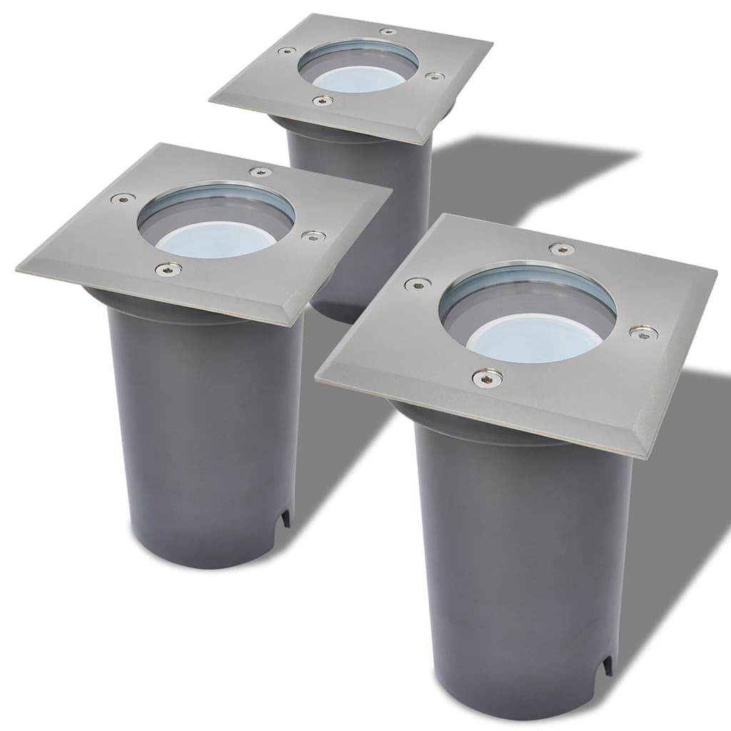 vidaXL Lampy najazdowe LED 3 szt. kwadratowe