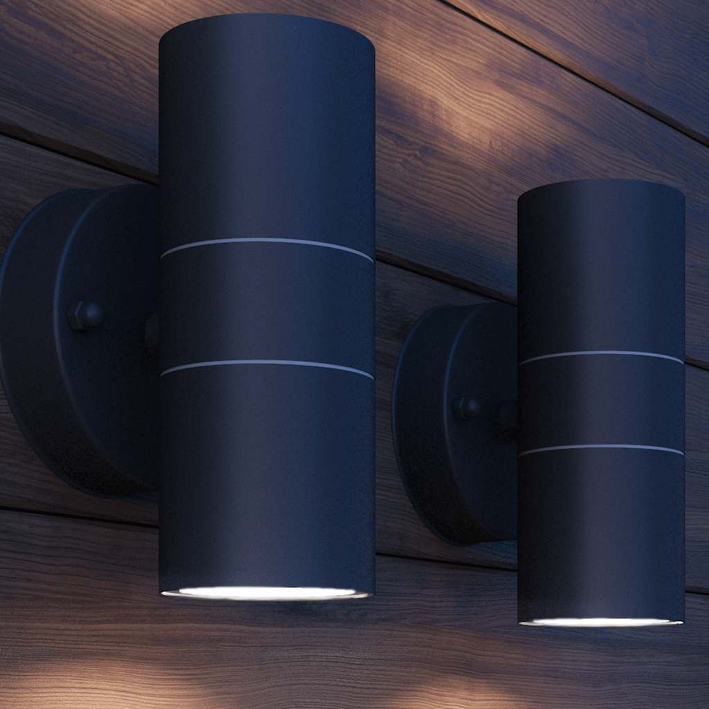 vidaXL Lampy ścienne zewnętrzne, 2 szt., stal nierdzewna, góra/dół