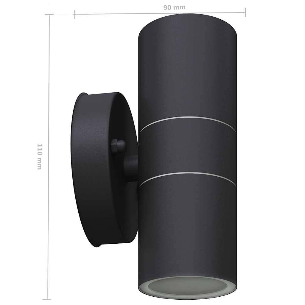 vidaXL Lampy ścienne zewnętrzne, 2 szt., stal nierdzewna, góra/dół