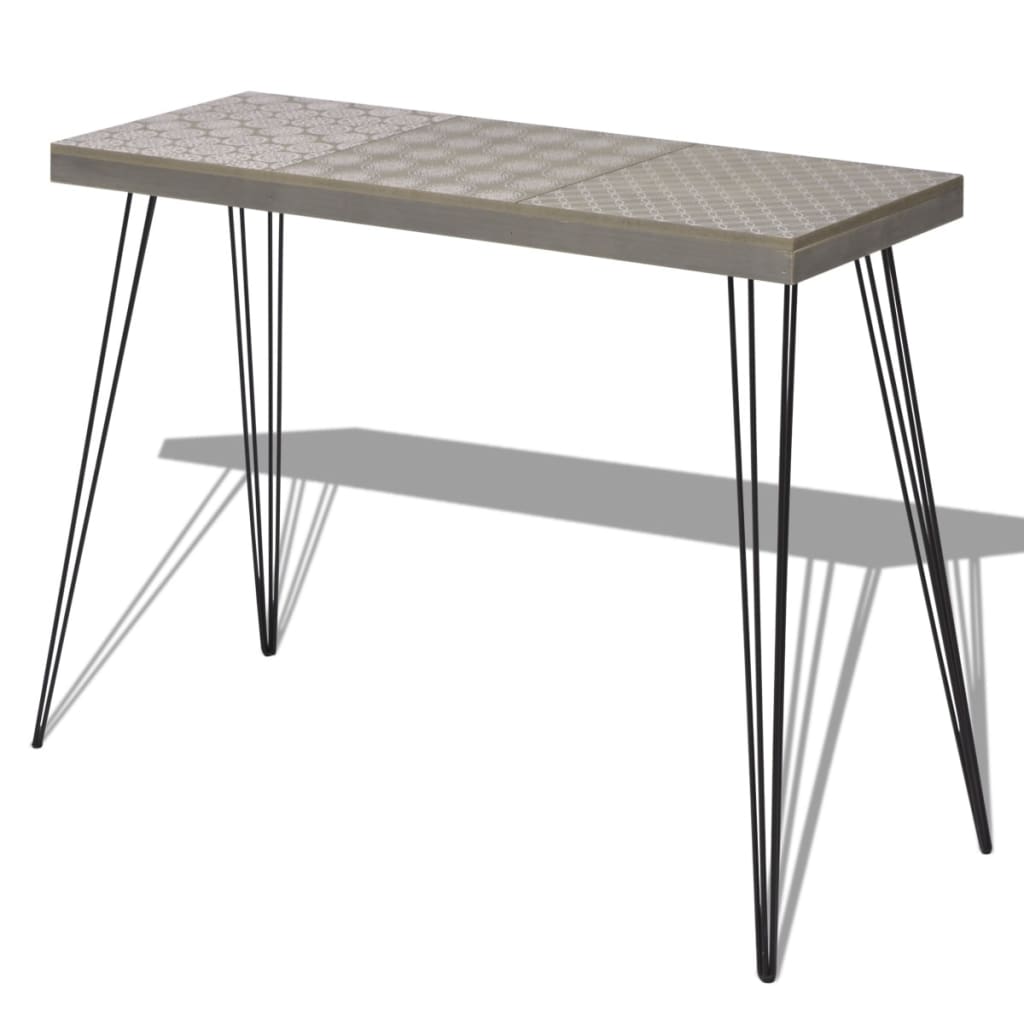 vidaXL Stolik-konsola, szara, 90x30x71,5 cm