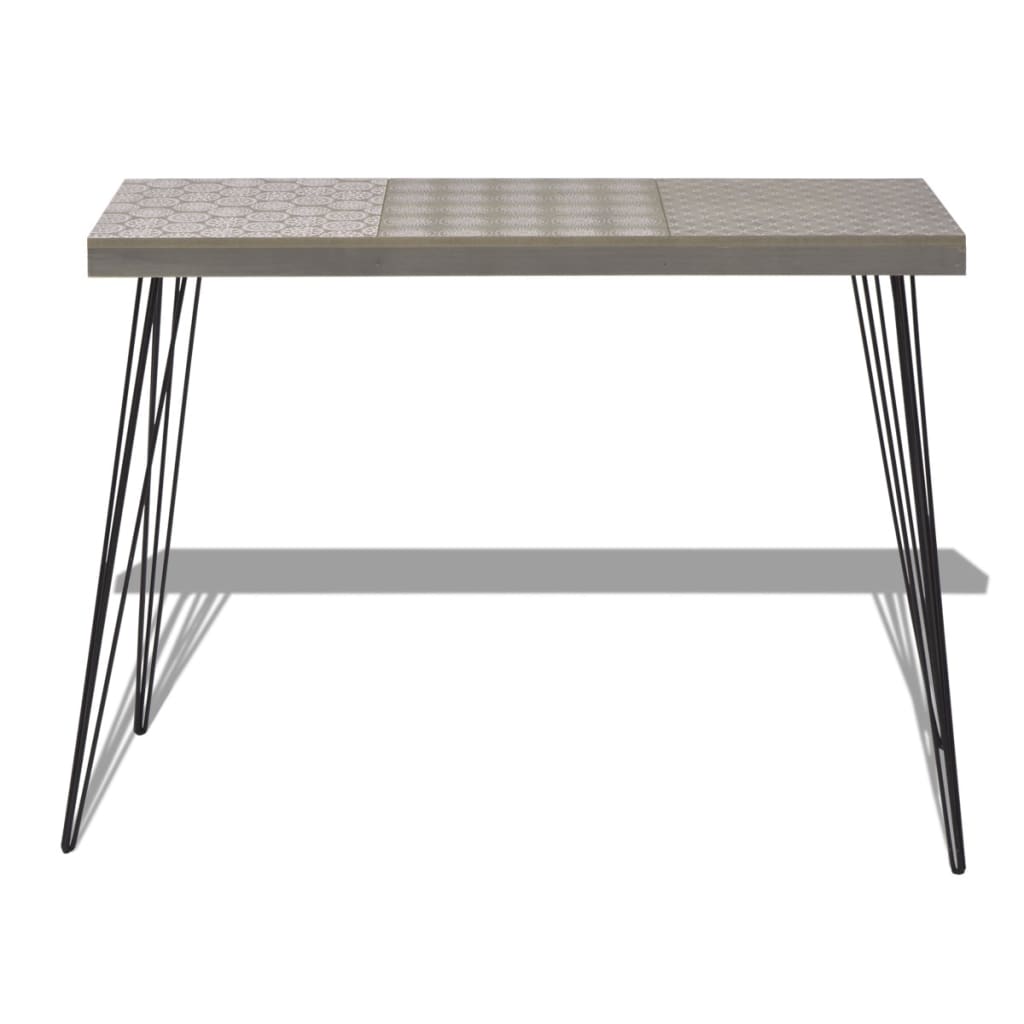 vidaXL Stolik-konsola, szara, 90x30x71,5 cm